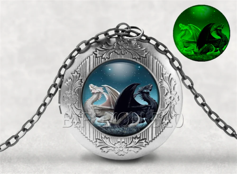 BIFOYOU Дракон кабошон стекло ароматерапия фото медальон ожерелье Духи Подвеска для