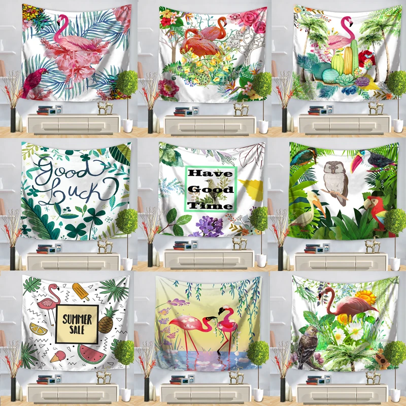 Индийский гобелен в виде мандалы гобелены стиле хиппи настенные птиц растений