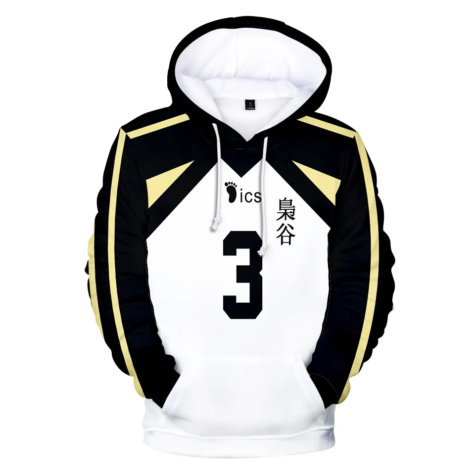 

Hot Sale Haikyuu Akaashi Keiji Bokuto Koutarou Costume Fukurodani Academy 3D Print Cosplay Costume Men Women Classic Hoodies