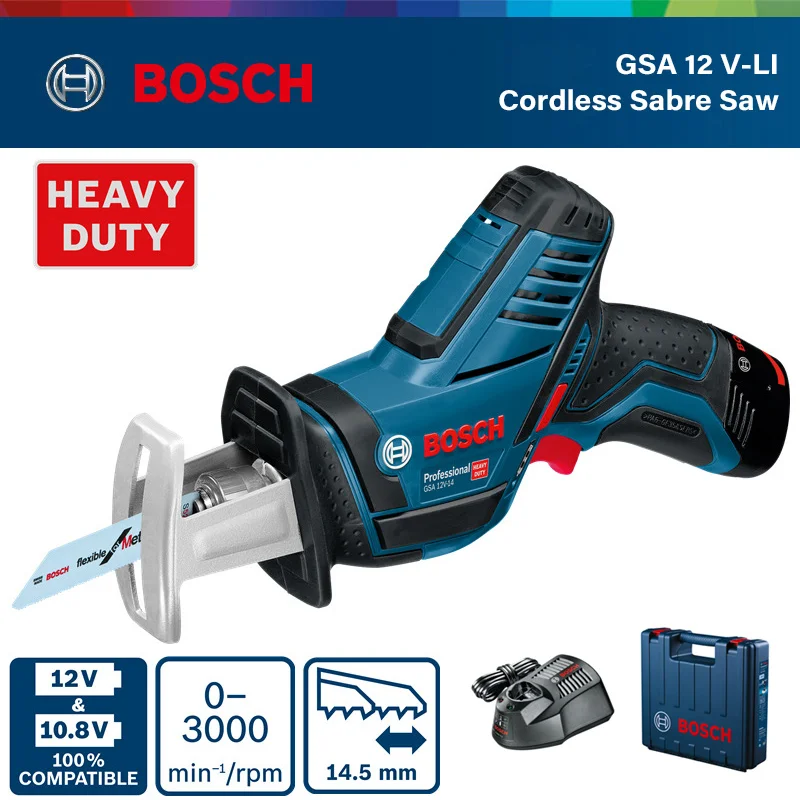 

Bosch GSA12V-LI Metal Wood Knife Saw Rechargeable Electric Saw Reciprocating Saw Household Multifunctional Bosch 18V Power Tool