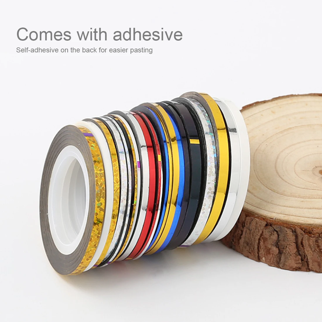 Горячая продажа 1 мм рулон чередование линии для украшения ногтей стикер Клейкая