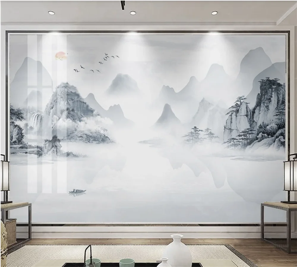 Индивидуальные 3D обои росписи эстетический минималистский новый китайский