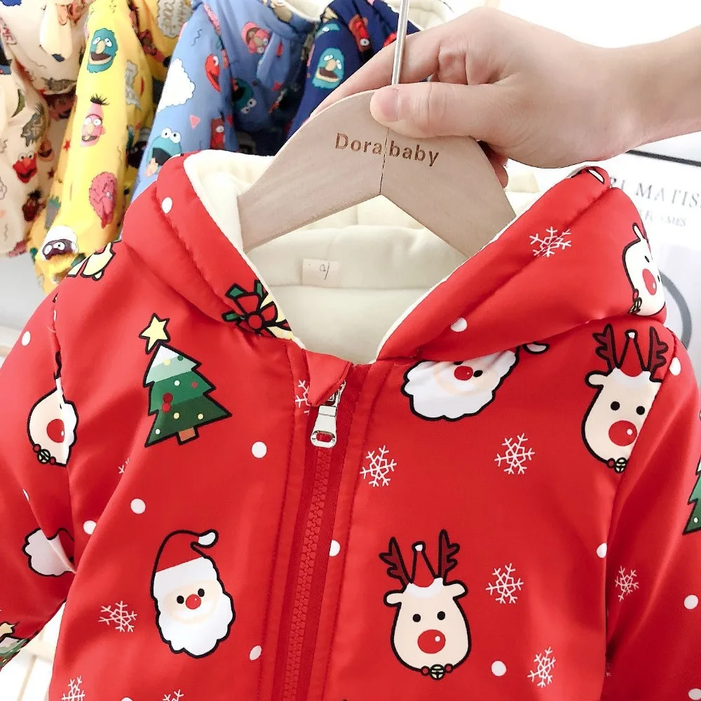 Одежда для детей 1-4 лет; куртка; Новинка года; сезон осень-зима; модная теплая верхняя одежда с капюшоном для маленьких девочек; куртка; пальто; Рождество