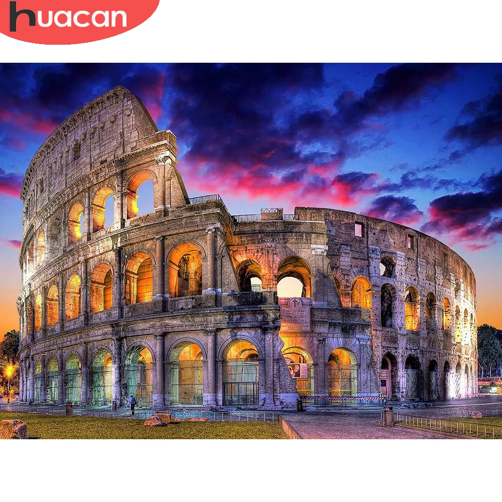 

HUACAN Diamond Painting Sets Scenery Home Decoration Mosaic Colosseum Embroidery Landscape Diamond Art Handmade Gift
