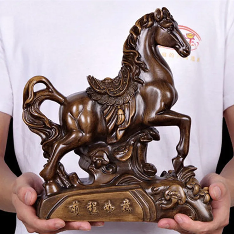 Китайская лошадь скульптура орнамент из смолы счастливые деньги ремесла