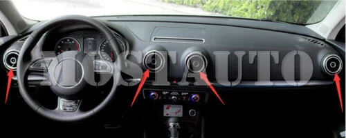 

For Audi A3 8V 2012-2018 Silver Interior Air Vent Outlet Ring Cover Trim 4pcs Car Accessories Interior Car Decor Car Trim