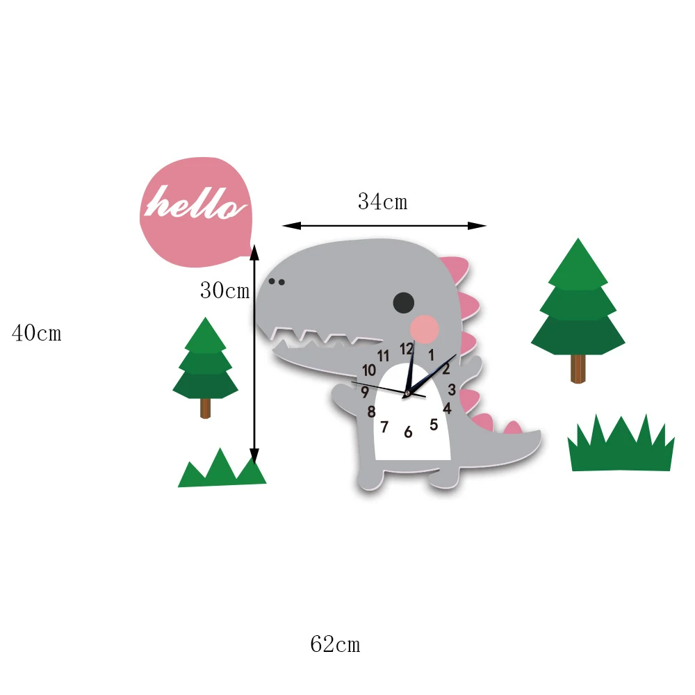 Детские настенные часы 3D скандинавские животные динозавры совы художественные