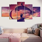 5 шт. на рабочий стол Дельфин картина маслом на холсте животных HD обои домашний Декор наклейки на стену Пейзаж Картина с рамкой