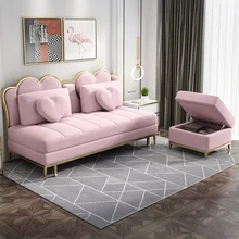 Light luxury sofa bed dual-purpose foldable small apartment simple leather cloth multi-function disposable sofa bed
