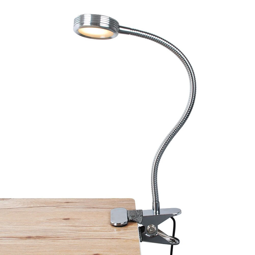 Портативный светодиодный светильник с зажимом для чтения 3 яркости