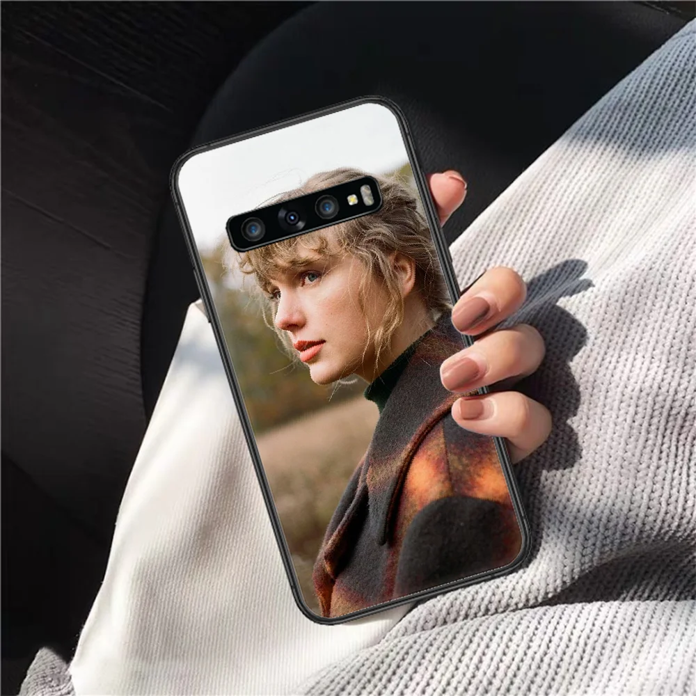 

Taylor Alison Swift Evermore Phone Case for Samsung Galaxy Note S 6 7 8 9 10 E 20 Ultra Edge Plus black Cell Soft Shell Trend