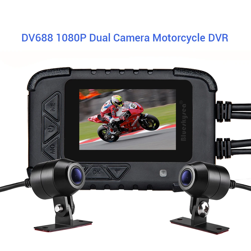 Blueskysea DV688 двойная камера для мотоцикла dvr Dash Cam 1080P HD g сенсор вождения с передней и