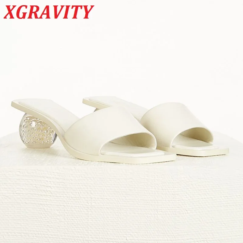 

Женские босоножки с открытым носком B360, прозрачные туфли на необычном каблуке, Классические Вечерние тапочки, лето