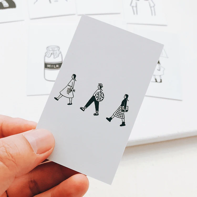 Черно белые простые наклейки SIXONE 10 комплектов декоративные двусторонняя печать