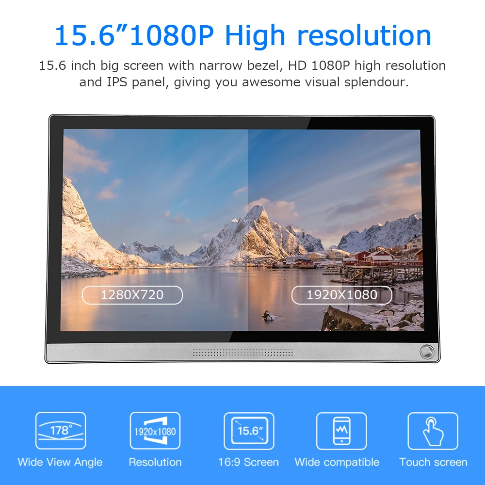 Eyoyo EM15Z портативный монитор 15 6 &quotHDMI сенсорный ЖК экран USB Type C 1080P IPS для ПК PS4