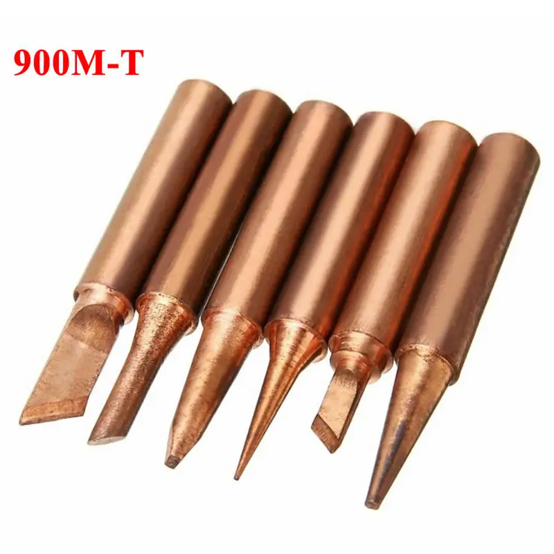 

Наконечники для паяльника 900M-T из чистой меди, 5 шт./компл., сварочный инструмент для пайки 907 908S 908 951 898D 852D, паяльная станция
