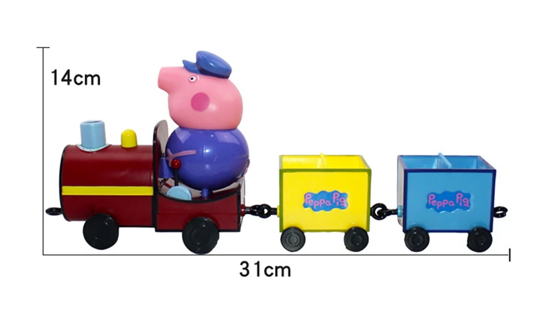 Peppa Pig Grandpa's train DiY Model George Family Anime PVC Action Figure Toys for Kids Birthday Christmas Gift | Игрушки и хобби