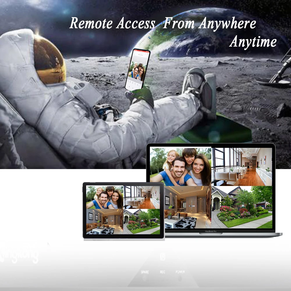 КингКэм 1080P HD WiFi система видеонаблюдения с камерами наружного исполнения 2CH/4CH, водонепроницаемыми, беспроводными, IP-видеокамерами.