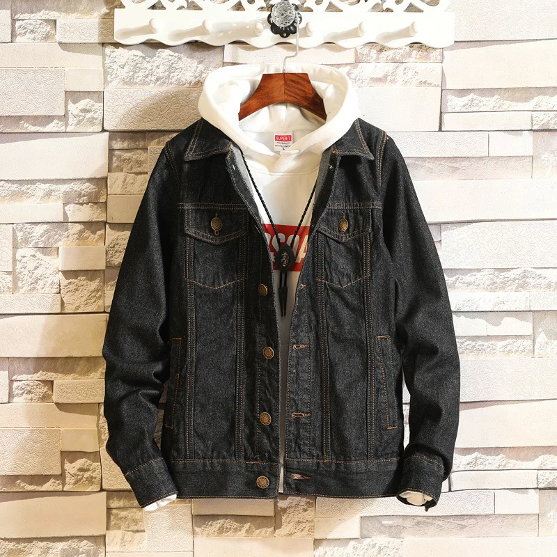 Мужская джинсовая куртка повседневная куртка-бомбер ВИНТАЖНАЯ ДЖИНСОВАЯ КУРТКА