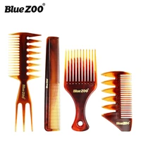 bluezoo men retro oil big back mosegan styling jet hair comb 4 sets 2 colors head four piece modeling comb