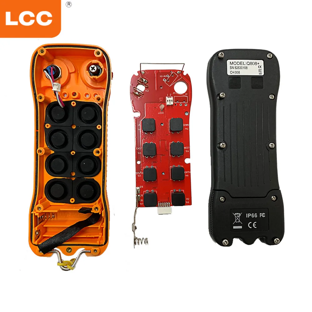 

Q808 LCC Manufacturers 8 buttons double speed industrial radio remote control for truck cranes