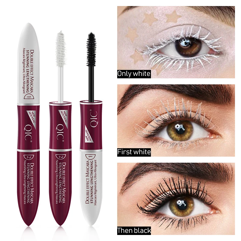 4D Двусторонняя черная и белая тушь для ресниц водостойкая долговечная
