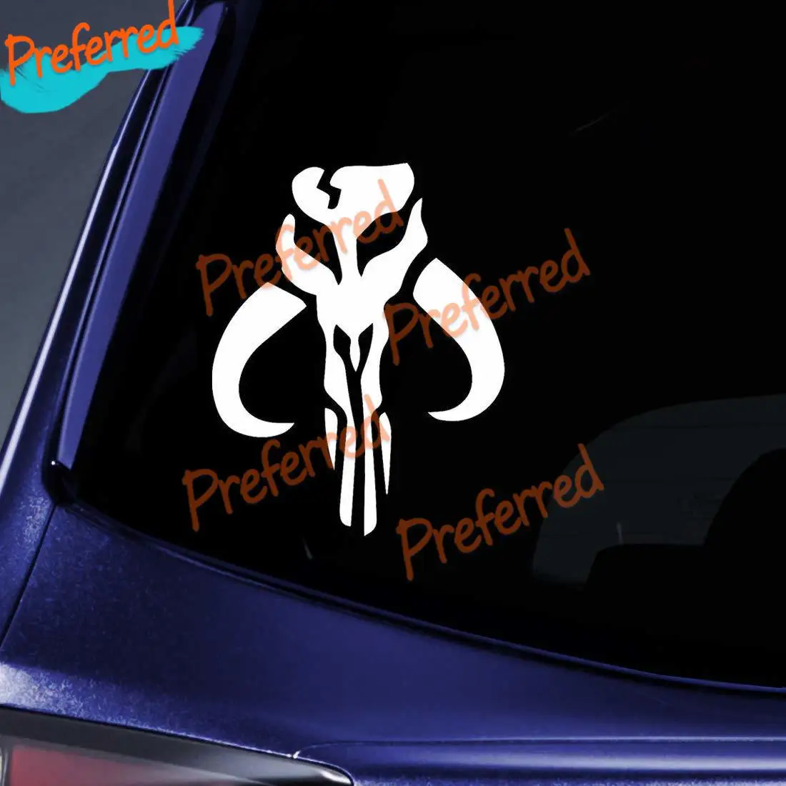 

Mandalorian Skull Fashion Vinyl Car Sticker Boba Fett Automobiles Motorcycles Helmet Laptop Accessories PVC Decal Cut Film