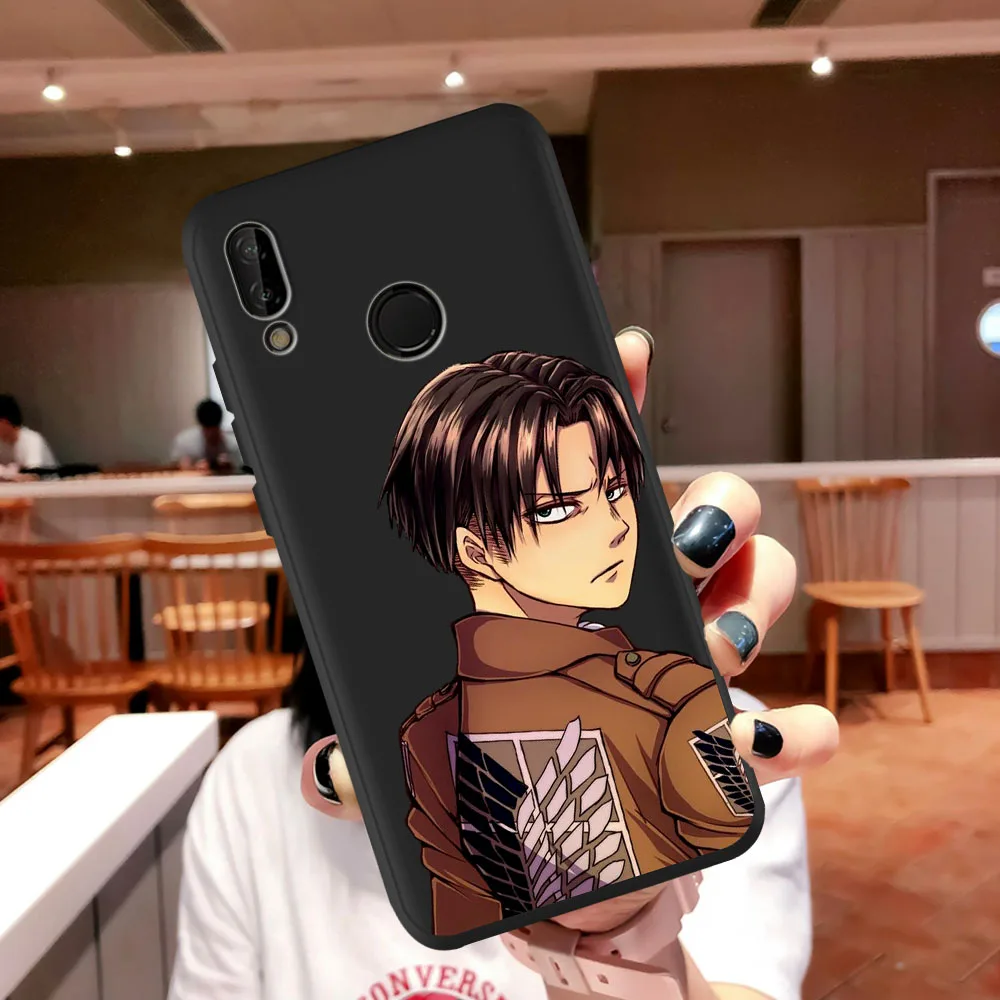 

Cute Cartoon Attack On Titan Anime Black Soft Phone Case For Huawei P20 P30 P40 Lite Pro P8 P10 Mate 30 20 10 Lite Pro Fundas
