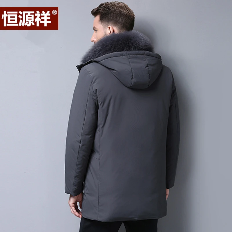 Middle-Aged and Elderly down Jacket Men's Thick Mid-Length Cold Protective Clothing Middle-Aged Father Winter Large Size Coat