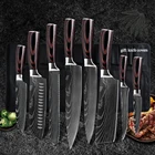 Набор кухонных ножей Damask, лезвия из нержавеющей стали, дамасский лазер наборы шеф-ножей, наборы ножей для шеф-повара, сантоку