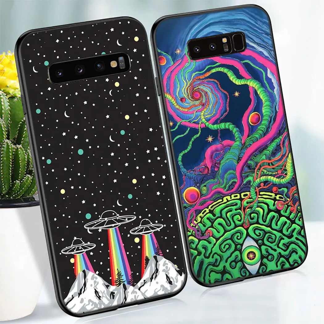 Y7 Alien UFO мультяшный Мягкий силиконовый чехол для Samsung Galaxy Note 8 9 S10 S9 S8 Plus Lite S10E S6 S7 Edge -