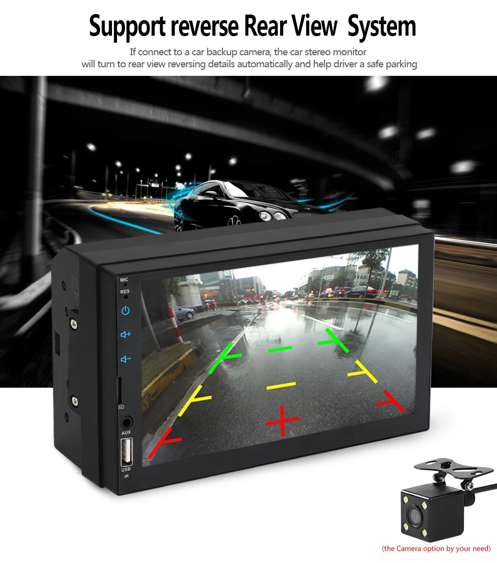 Автомагнитола 2DIN 7 дюймов для Toyota Avensis 2002 2008 2003 2004 2005 2006 2007 USB AUX SD TF Bluetooth |
