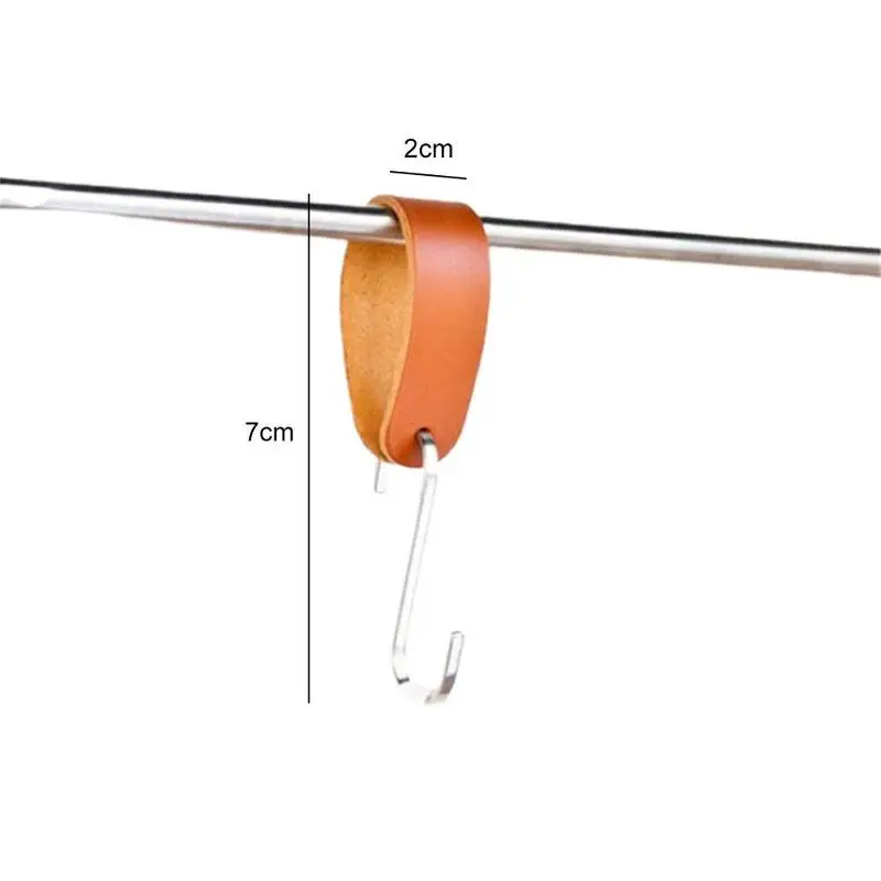

2021 New Outdoor Camping Tripod Clothes Storage Hook PU Hanger Durable For camp Hiking Portable Clothes Hooks leather S6E6