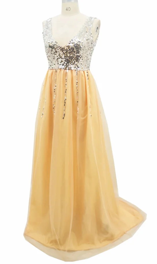 Женское платье с блестками Длинное Элегантное блестящее вечернее V образным