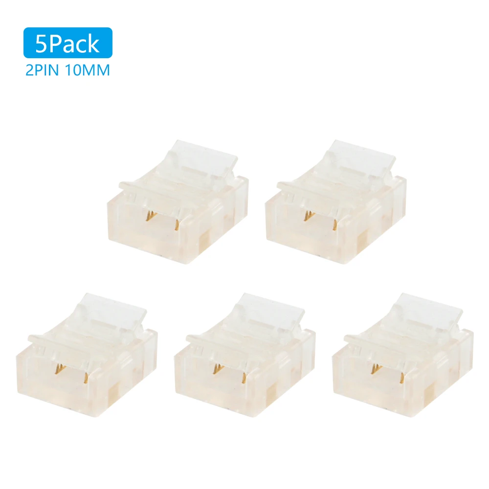 

5 Pack LED Strip Connector 2 Pin 4 Pin Strip to Stip Wire Terminal Splice Connector For RGB 2835 3528 5050 LED Strips Lights