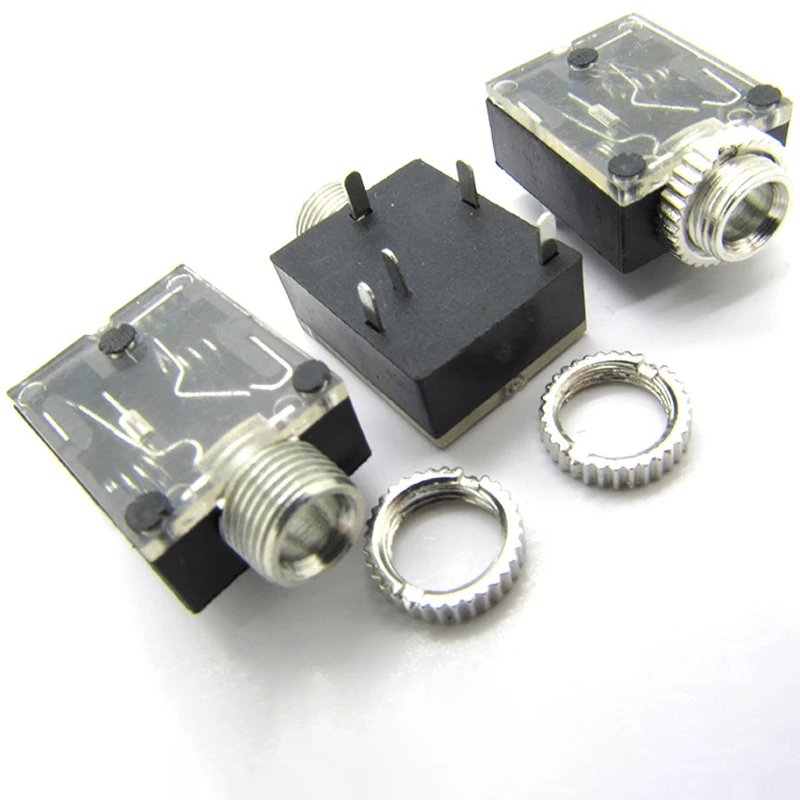 

50pcs 3.5MM audio jack headphone jack dual-channel stereo 5-pin with nut
