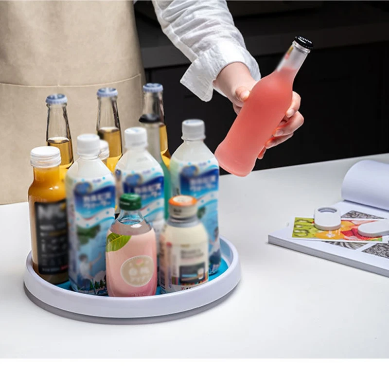 

Norbi Kitchen Organizer Double Layers Rotating Seasoning Rack Kitchen Supplies Oil Salt Sauce Vinegar Storage Rack Space Save