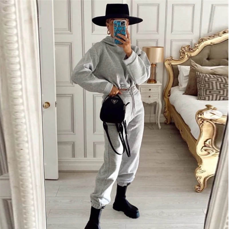 

Новинка 2021, спортивные костюмы для женщин, комплект из двух предметов, толстовка с длинным рукавом и брюки, свитер, спортивный костюм 2021