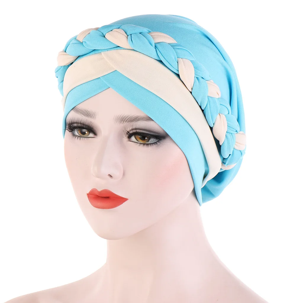 

2019 Islamic Prayer Hats Hijab Braids caps Womens Muslim Inclusive Cap Muslims Hat Islamic clothing Double color