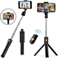 3 in 1 mini wireless bluetooth selfie stick for iphoneandroidhuawei foldable handheld monopod shutter remote extendable tripod