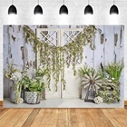 Фон Yeele для фотосъемки новорожденных в день рождения с весенними цветами и деревянной доской