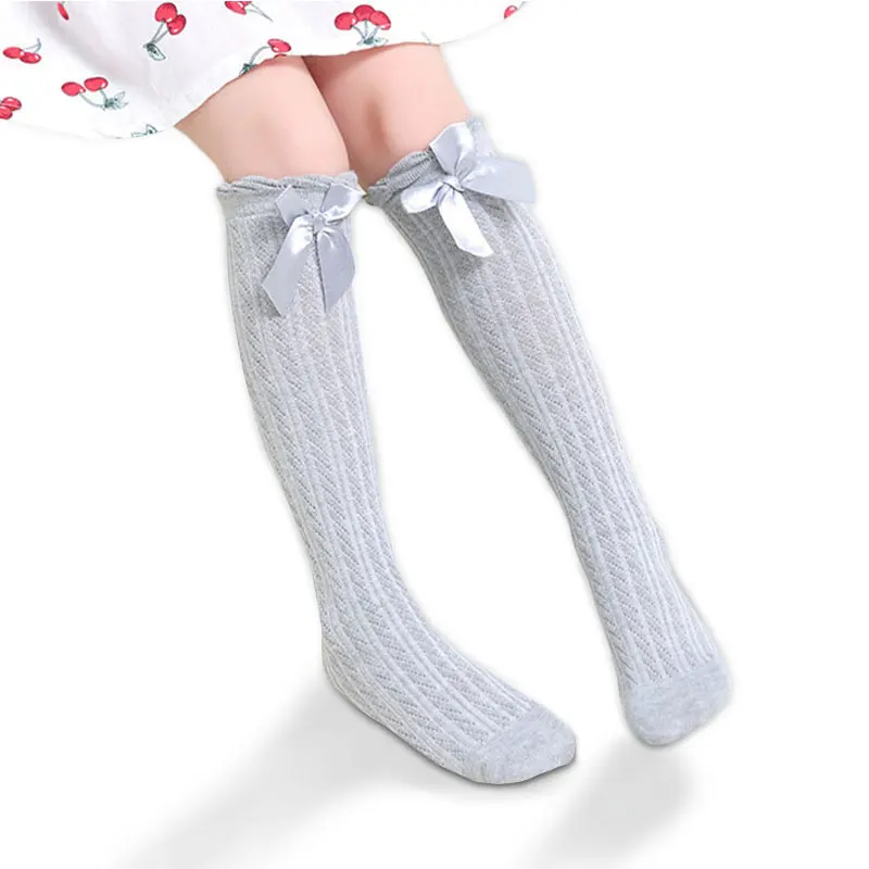 

Girl Knee High Socks Spring Summer Lace Bow Lovely Style White Pink Kids Four Seasons Cotton Socks For Ladies And Girls Soft Lac
