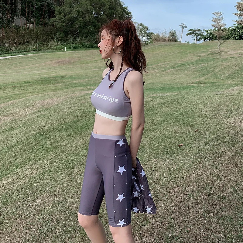 

STAERK Swimsuit women three piece bikini sexy Backless Tankini Swimwear Beach Back Tie Female Bathing Suit Fashion Tankini Short