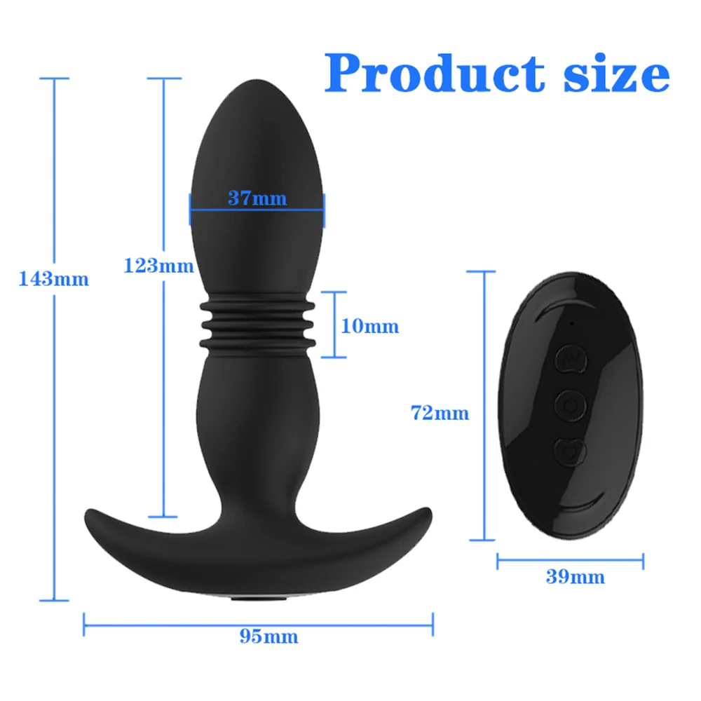 Anal Vibrator Wireless Remote Control Telescopic Dildo Male Prostate Massager Butt Plug Sex Toys For Men | Красота и здоровье