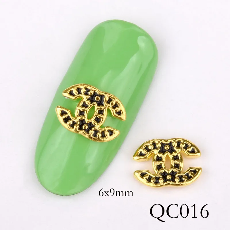 QC016 10 шт Кристалл стекло драгоценный камень с яркими стразами сплав дизайн ногтей украшения Блеск DIY 3D украшения для ногтей кулон QB064-073 - Цвет: QC016