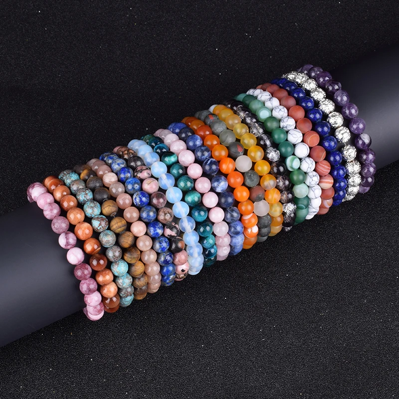 

Men Bracelets Natural Healing Energy Tiger Eye Bracelet Polished 8 mm Lapis lazuli Beads Bangle Elastic Pulsera Women Jewelry