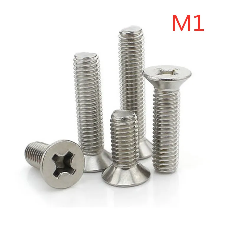 M1 * 2/2.5/3/4/5/6/7/8/10 нержавеющая сталь потайная головка плоский philips винт машины KM1 |