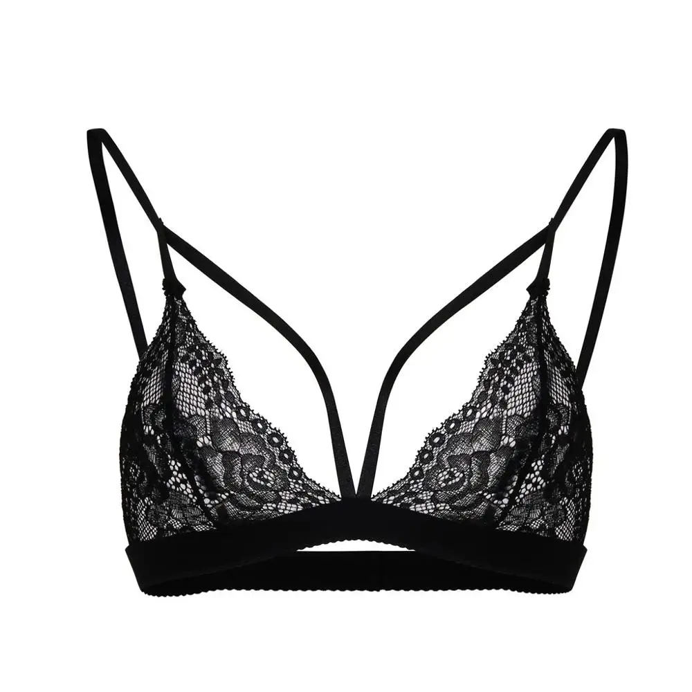 Женское Прозрачное нижнее белье кружевной бюстгальтер-клетка с прозрачной