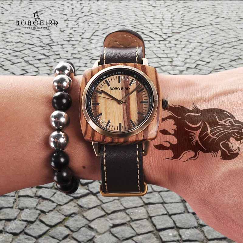 BOBOBIRD мужские часы деревянные роскошные Qaurtz Наручные reloj hombre Рождественский