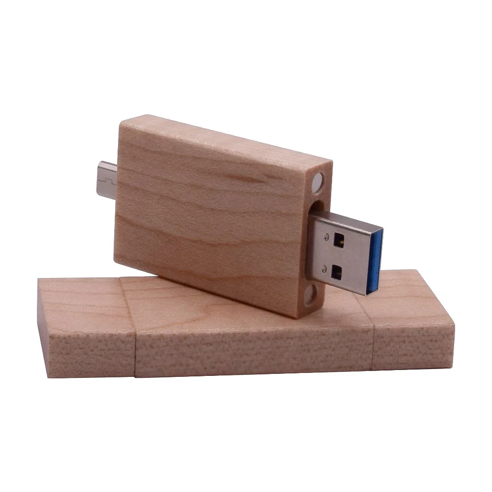 Деревянный OTG USB флешка 3 0 двойное использование мобильный телефон компьютер флэш